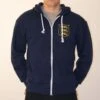 British & Irish Lions 1930s Vintage Rugby Zipped Hoodie Navy -Toffs Store zh0018