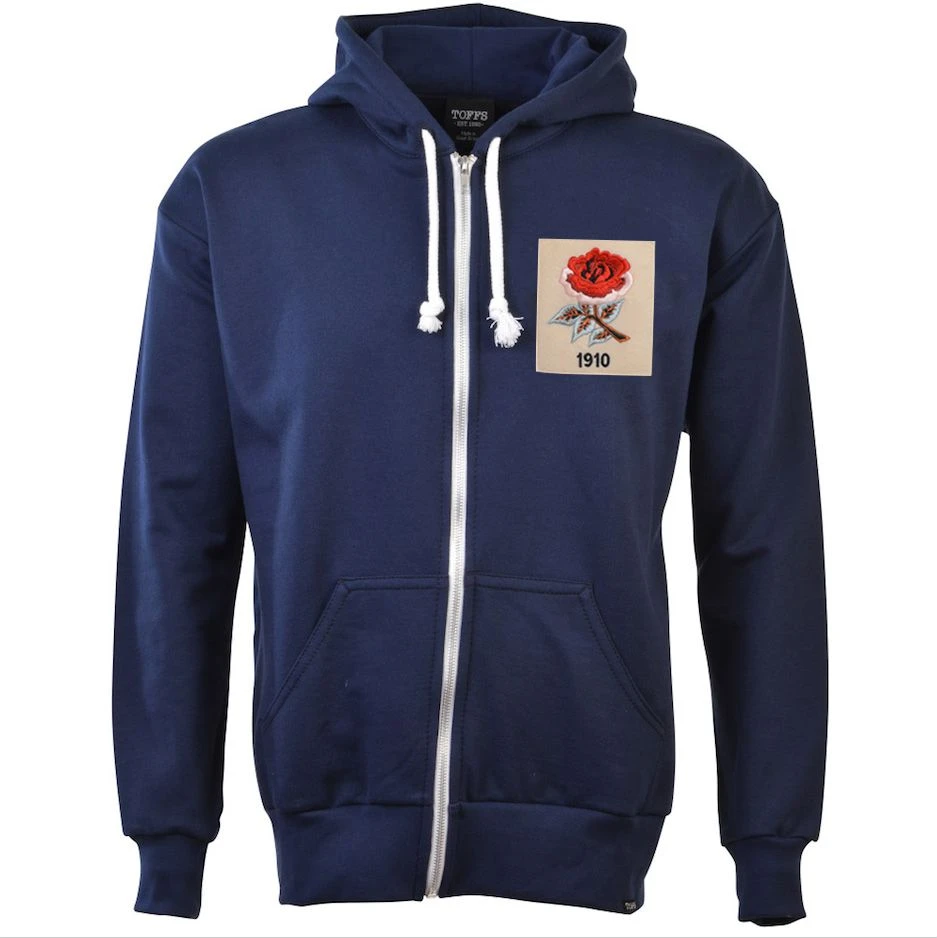England Rose 1910 Vintage Zipped Hoodie - Navy 3 England Rose 1910 Vintage Zipped Hoodie - Navy