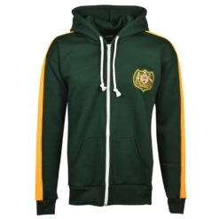 Australia Zipped Hoodie - Bottle Green/Amber